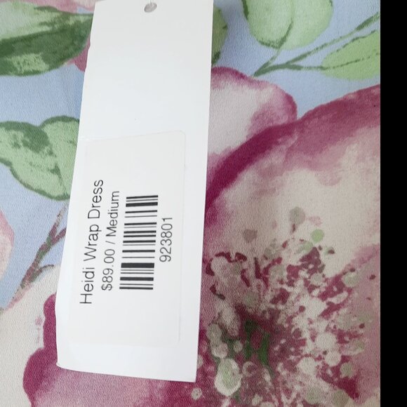 NWT Medium Heidi Wrap Dress by Gilli Floral pastel sheer short sleeve dress - Picture 10 of 12